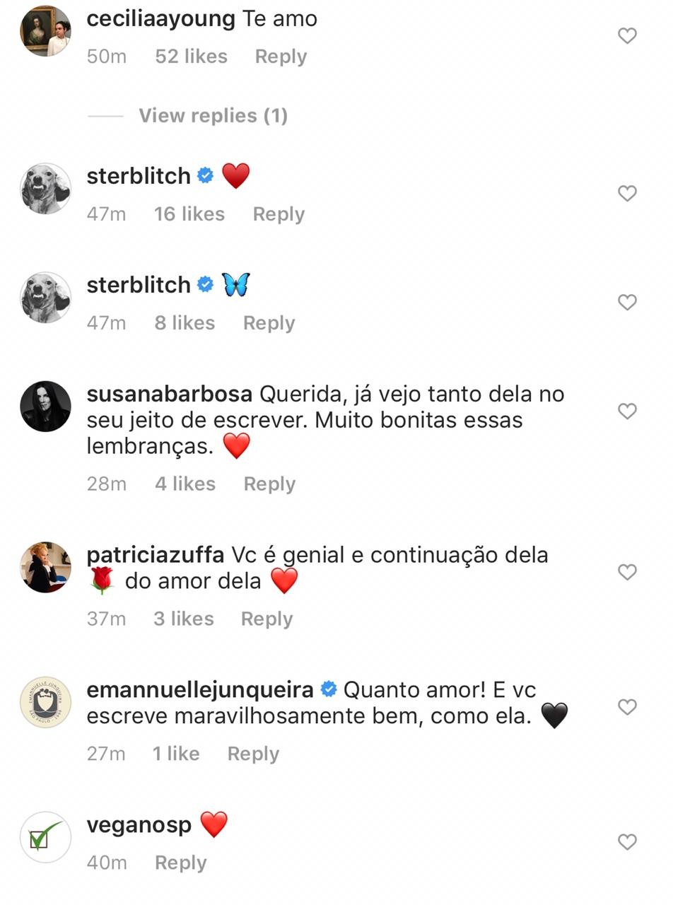 Comentários no post de Estela May (Foto: Reprodução Instagram)