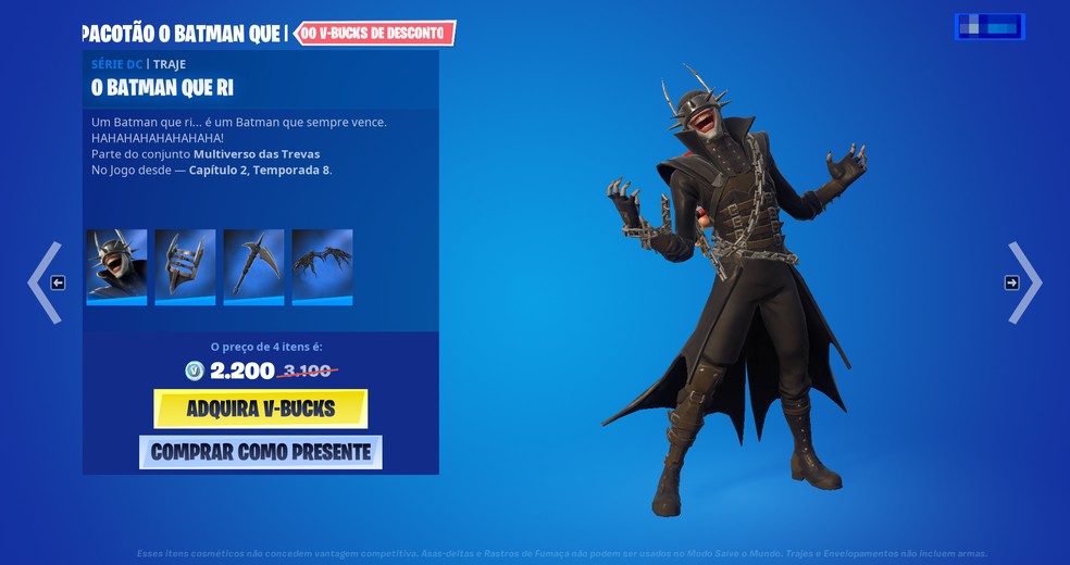 Fortnite Batman Que Ri Chega A Loja Do Game Confira Itens Fortnite Ge