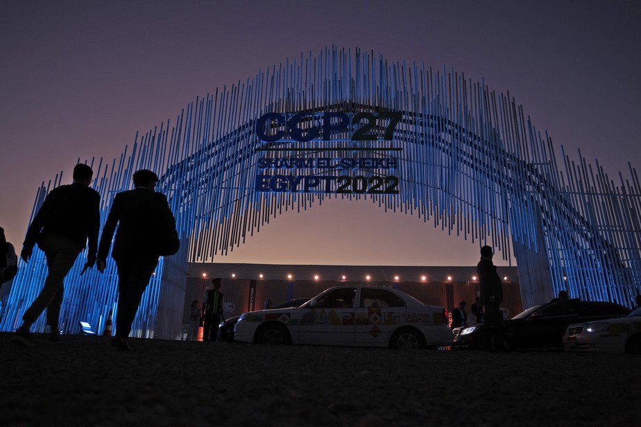 Centro Internacional e Convenções de Sharm el-Sheikh, no Egito, durante a conferência climática COP27