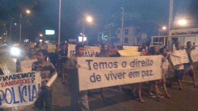 Manifestação em Florianópolis sobre a Copa do Mundo