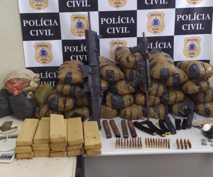 Policiais apreendem 40 quilos de maconha e armas em nova fase de operação no recôncavo da Bahia