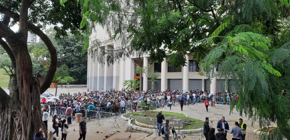 Fila do Estádio do Pacaembu para comprar ingressos — Foto: Marília Neves/G1
