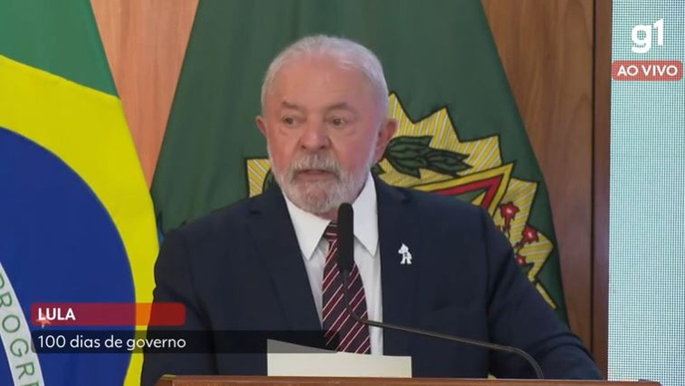Lula faz balanço dos 100 dias de governo — Foto: Reprodução