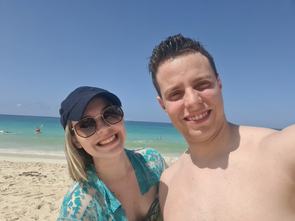 Foto tirada no dia anterior ao acidente na Republica Dominicada, pelo casal que mora em Praia Grande — Foto: Arquivo pessoal