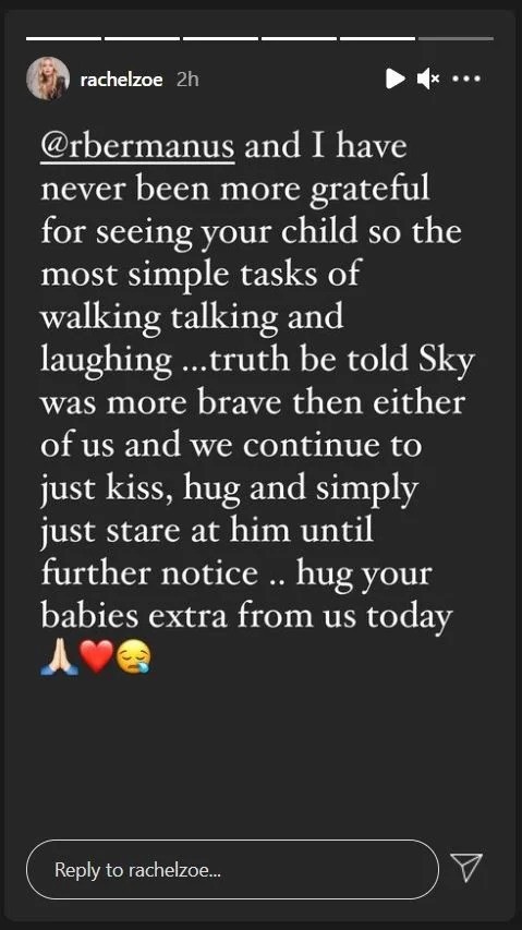 Rachel Zoe faz relato sobre queda do filho Skyler, de 9 anos, de teleférico (Foto: Instagram)