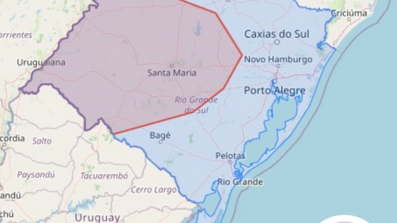Defesa Civil emite alerta para chuva forte e ventos de até 70 km/h no RS 
