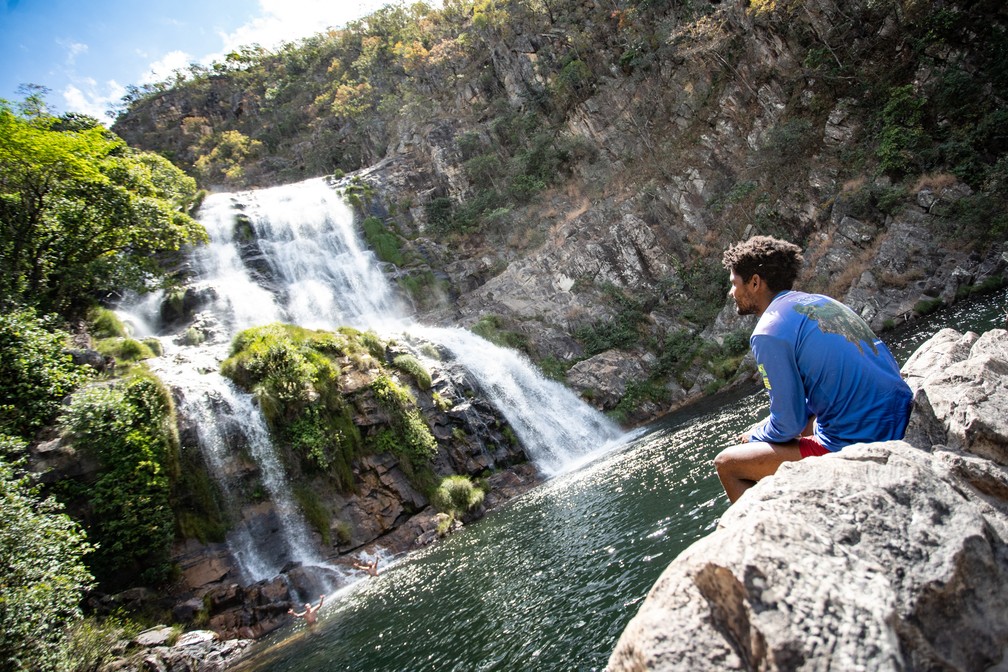 Cachoeira Candaru tem uma queda de 80 metros e limite de 400 visitantes por dia — Foto: Fábio Tito/G1
