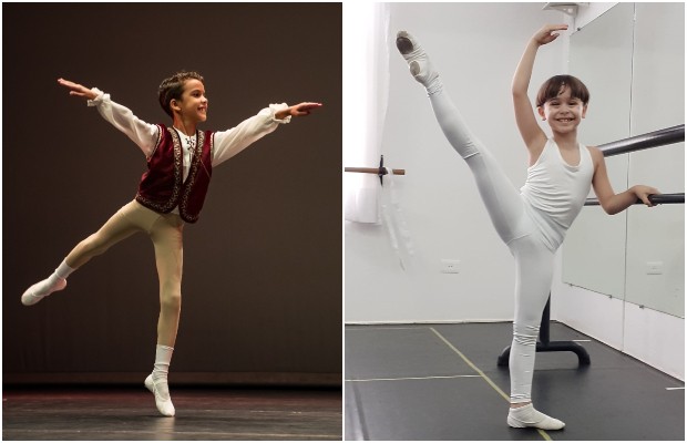 Os bailarinos em formação Lorran Eduardo Silva, 11, e Nicolas Librais, 7 (Foto: Arquivo pessoal)