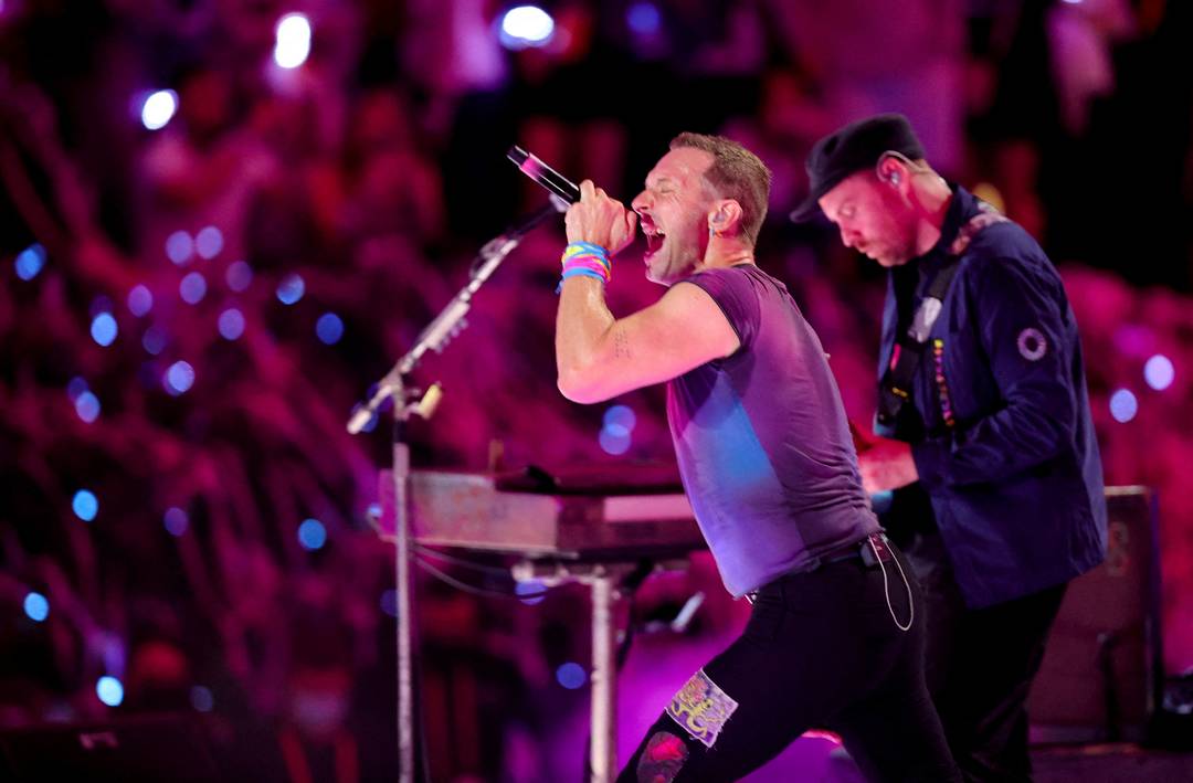 Coldplay durante show em Dubai