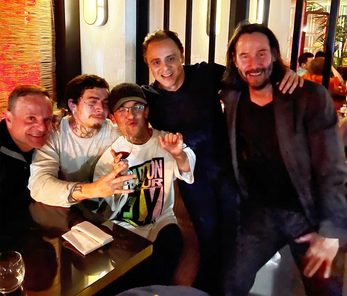 Rubens Barrichello, Whindersson Nunes, Emanuel, Felipe Massa e Keanu Reeves (Foto: Reprodução/Instagram)