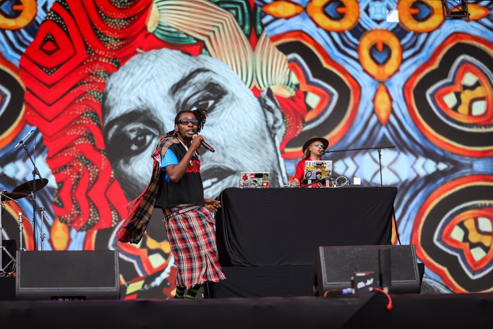 Rincon Sapiência se apresentou no palco Budweiser nesta sexta no Lollapalooza 2018 (Foto: Marcelo Brandt/G1)