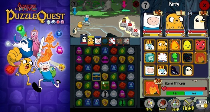 Dos produtores de Puzzle Quest, game com personagens de Hora de Aventura é um dos melhores do gênero (Foto: Divulgação)