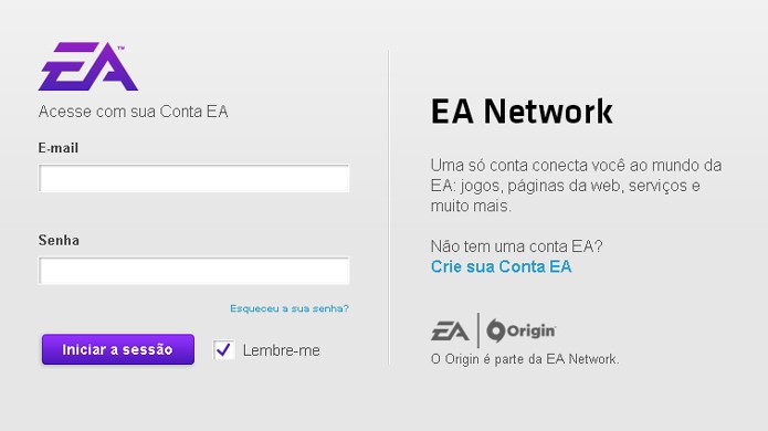 Faça login com sua conta da EA para se inscrever na beta de Battlefield 1 (Foto: Reprodução/Rafael Monteiro)