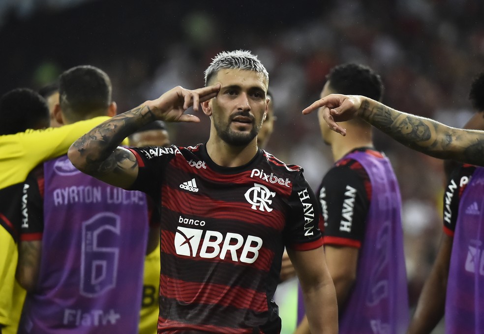 Arrascaeta decidiu para o Flamengo — Foto: André Durão