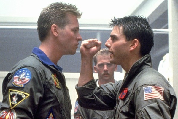 Val Kilmer e Tom Cruise em cena de Top Gun (Foto: Reprodução)