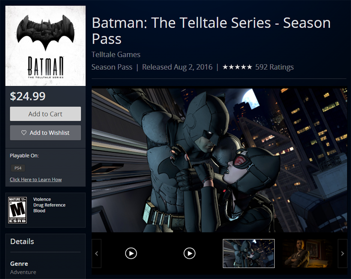Página de Batman: The Telltale Series no Steam (Foto: Reprodução/André Mello)
