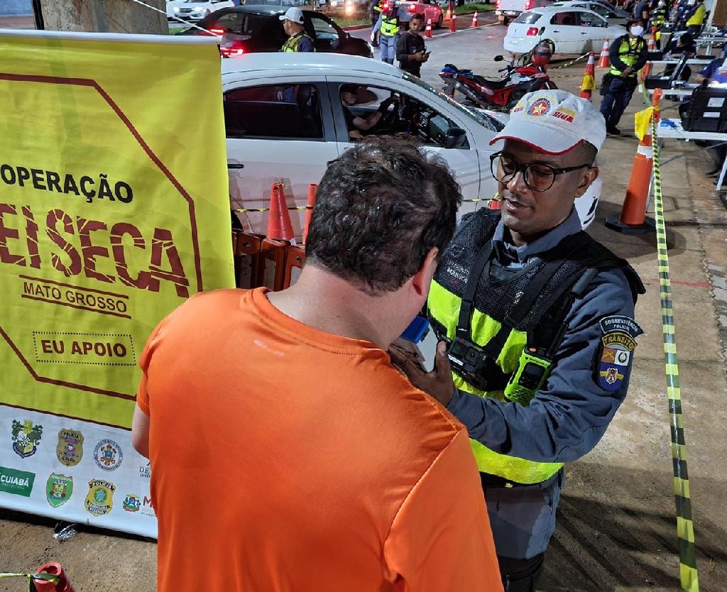 Lei Seca: 38 motoristas são presos por embriaguez ao volante em 3 cidades de MT
