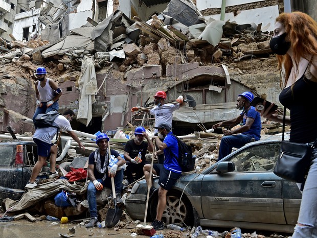 Explosão em Beirute, no Líbano (Foto: Getty)