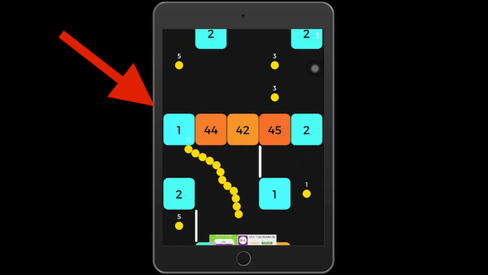 Procure sempre os blocos com os menores números em Snake VS Block (Foto: Reprodução/Murilo Molina)