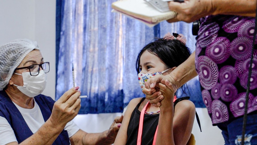 Vacinação contra Covid-19 em criança de Porto Velho  — Foto: Wesley Pontes/Prefeitura de Porto Velho 