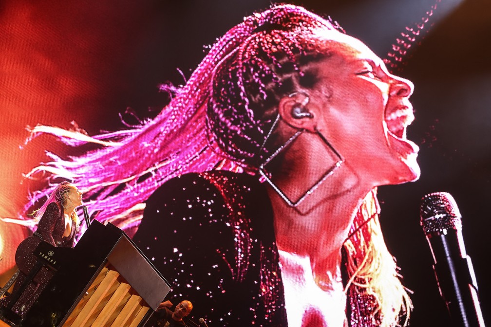 Alicia Keys canta em sua apresentação no Palco Mundo do Rock in Rio 2017 (Foto: Fábio Tito/G1)