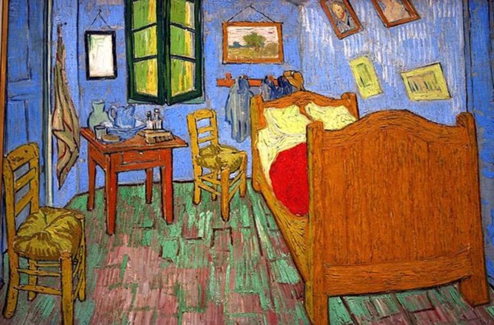 O quarto de Van Gogh em Arles foi retratado por ele nesta pintura â€” Foto: Getty Images via BBC