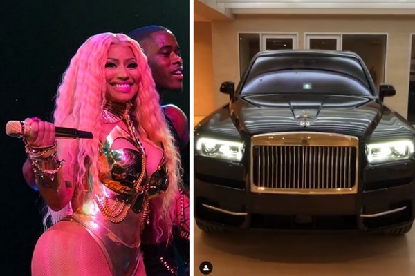 A cantora Nicki Minaj e o veículo de 1,2 milhão de reais recém-comprado por ela (Foto: Instagram)