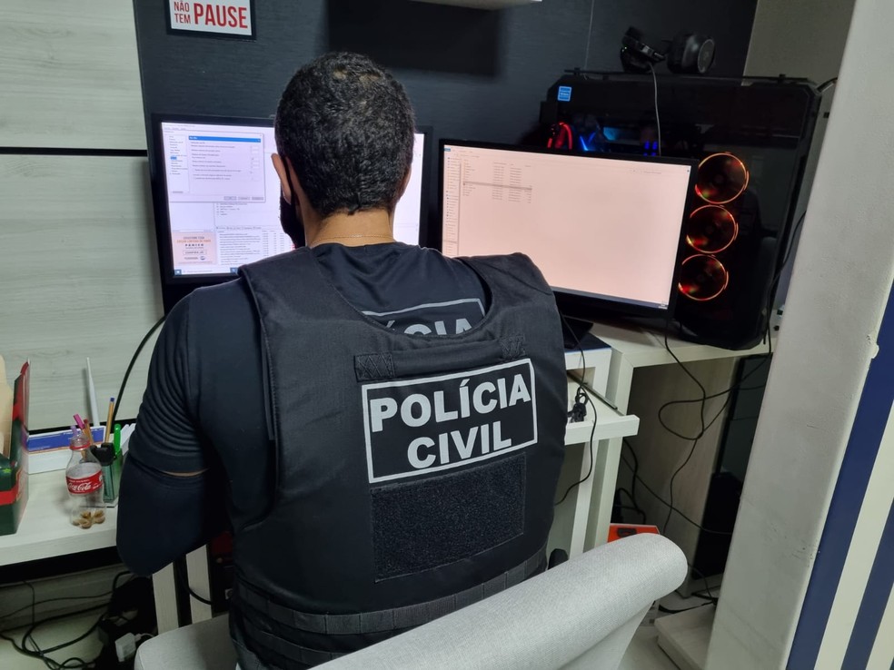 Policiais civis encontraram material de pornografia infantil em computador de servidor do Senado, no DF — Foto: PCDF/Divulgação