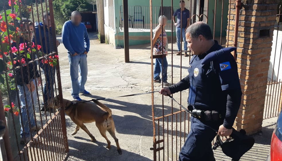 Cães da Guarda de Itupeva foram usados em buscas na casa do casal suspeito de envolvimento na morte da Vitória (Foto: Jomar Bellini/TV TEM)