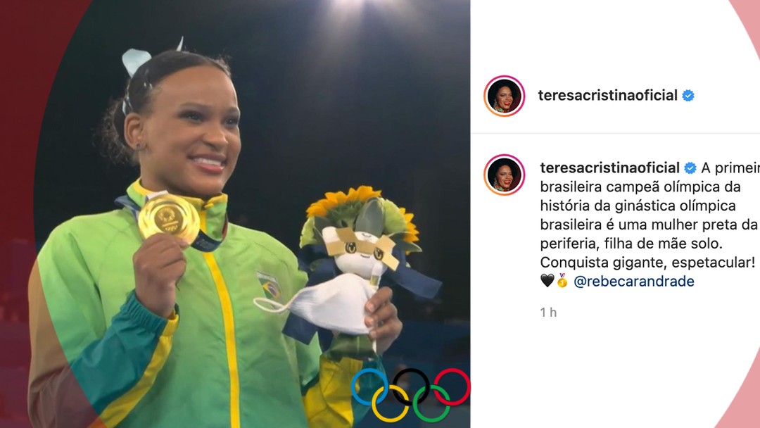 Rebeca Andrade é ouro nas Olimpíadas, e torcedores famosos vibram com a ginasta! | Famosos | Gshow