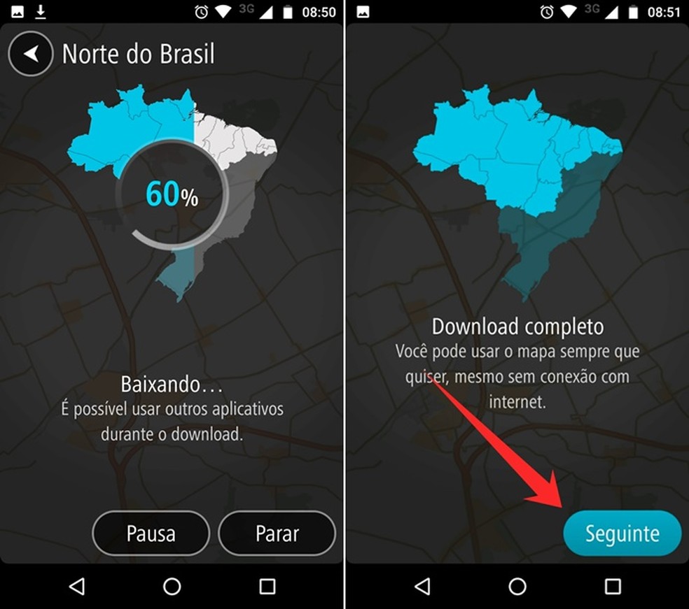 Fazendo o download de mapas no TomTom Go Brasil (Foto: Reprodução/Felipe Alencar )