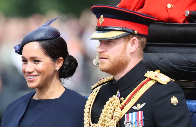 LONDON, ENGLAND - JUNE 08: Meghan, Duchess of Sussex and Prince Harry, Duke of Sussex arrive at Trooping The Colour, the Queen's annual birthday parade, on June 08, 2019 in London, England. (Photo by Chris Jackson/Getty Images) (Foto: Getty Images)