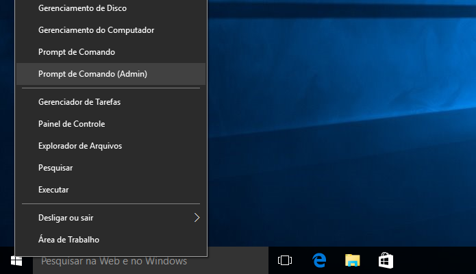 Abra o prompt de comandos do Windows 10 (Foto: Reprodução/Helito Bijora) 