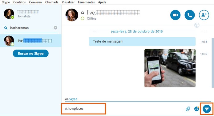 Adicione o comando para mostrar todos os dispositivos logados na sua conta Skype (Foto: Reprodução/Barbara Mannara)
