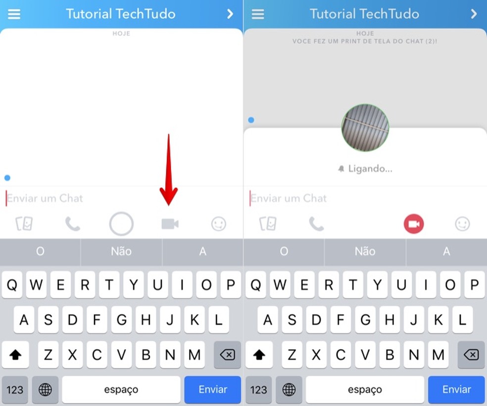 Inicie uma vídeo chamada em grupo no Snapchat (Foto: Reprodução/Helito Bijora)