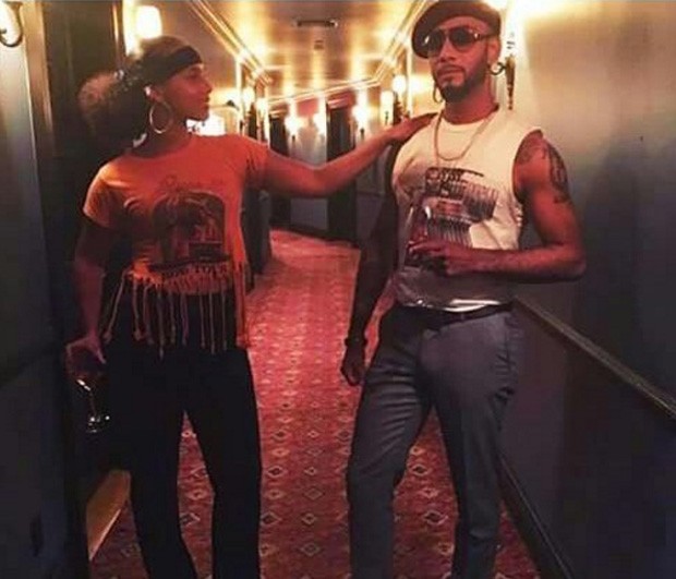 O casal Alicia Keys e Swizz Beatz na festa de Beyoncé (Foto: Reprodução/Instagram)