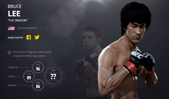 Bruce Lee está na lista dos lutadores lendários de UFC 2 (Foto: Divulgação/EA)
