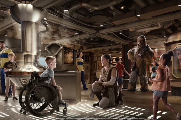 Área Star Wars Cargo Bay do Disney Wish (Foto: Divulgação)