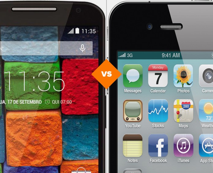 Moto G ou iPhone 4S: qual dos dois intermediários é o melhor para comprar? (Foto: Arte/TechTudo)