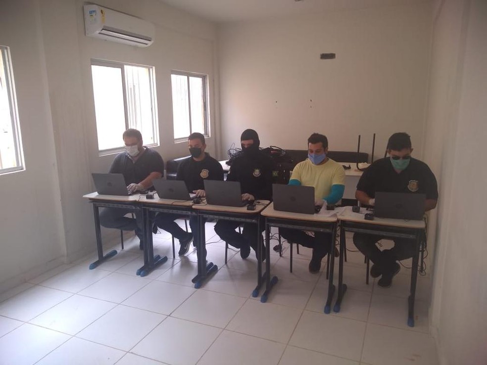 Coleta de impressões digitais de presos do RN começou nesta segunda-feira (9) em Ceará-Mirim, na Grande Natal — Foto: Divulgação