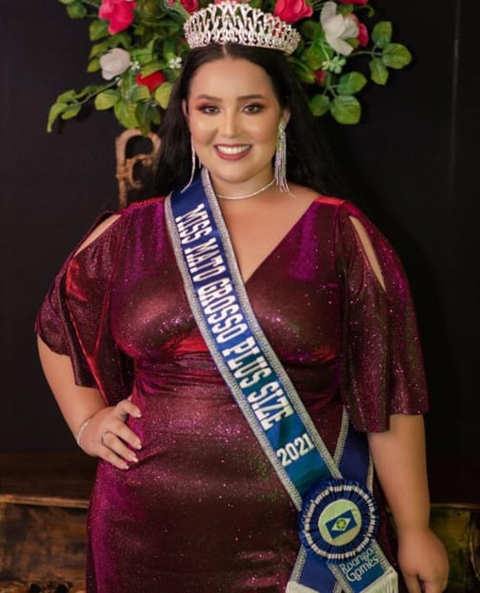 Miss Plus Size de Mato Grosso Helen Veiga  — Foto: Reprodução