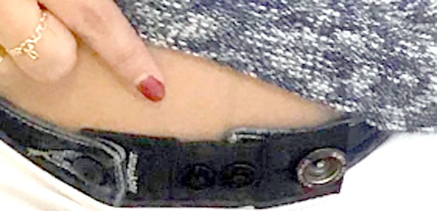 Foto em detalhe: Sem conseguir abotoar calça na gestação, Thais Fersoza faz uso de extensor (Foto: Reprodução/Instagram)