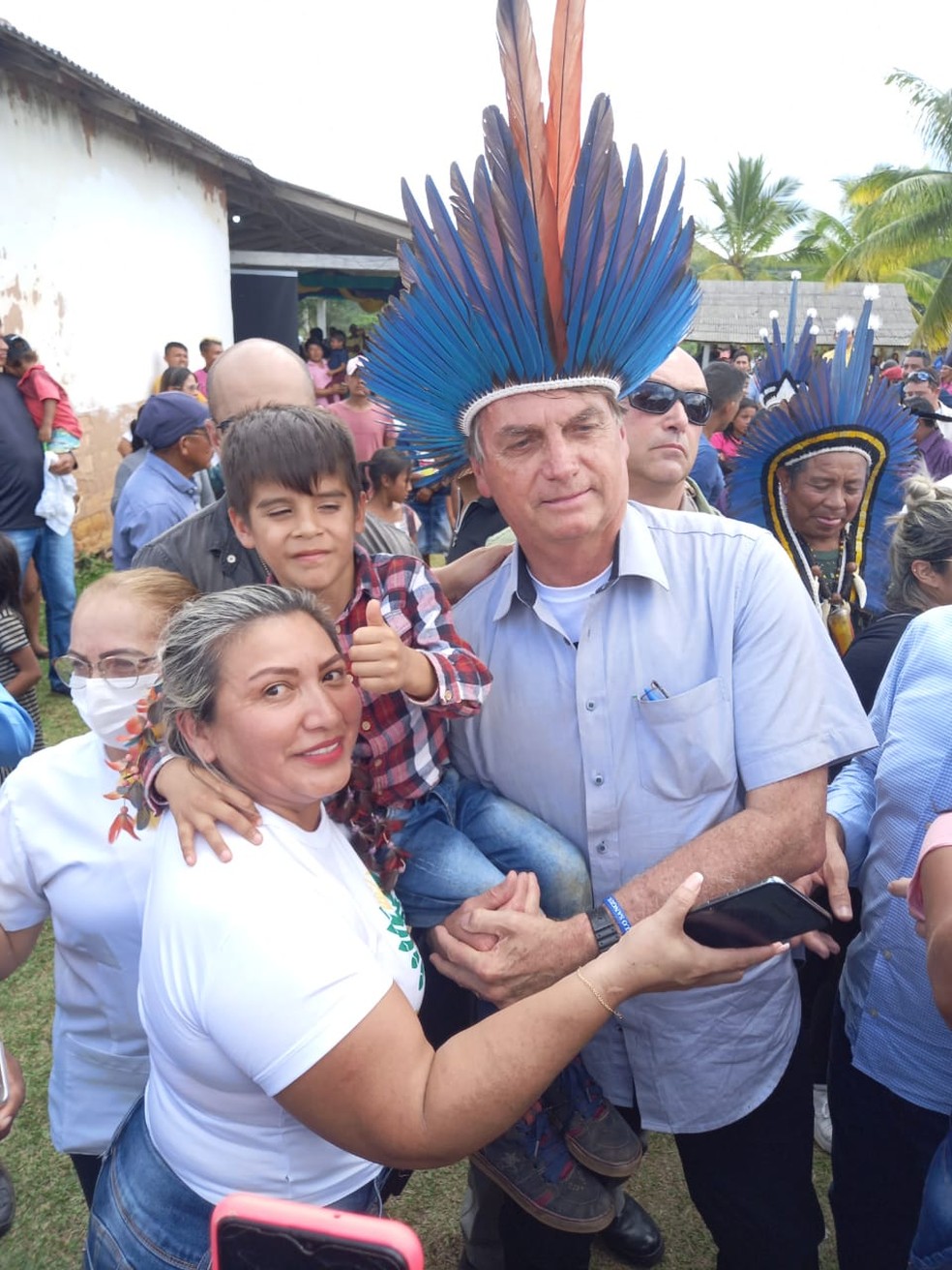 Bolsonaro visita comunidade indígena no Norte de Roraima — Foto: Arquivo Pessoal