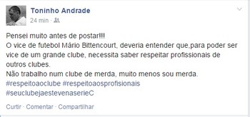 Toninho andrade, madureira, redes sociais, critica o fluminense (Foto: Reprodução)