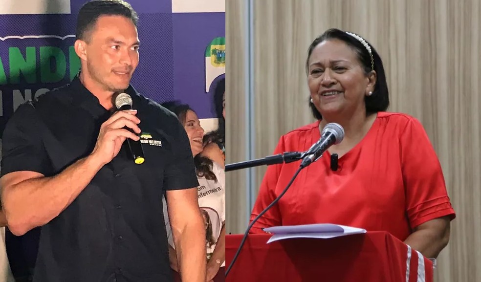 Capitão Styvenson (Podemos) e Fátima Bezerra (PT) — Foto: Reprodução