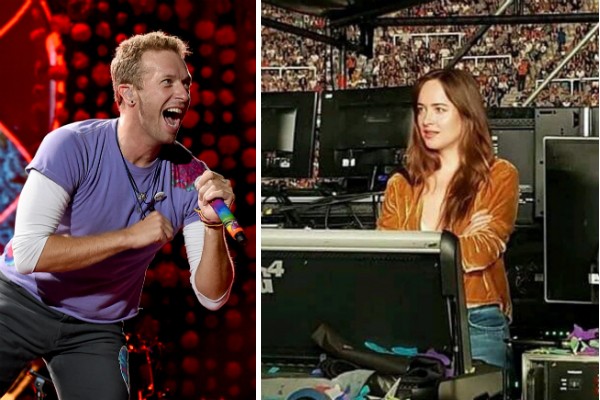A atriz Dakota Johnson assistindo ao show de Chris Martin com o Coldplay na Argentina (Foto: Getty Images/Twitter)