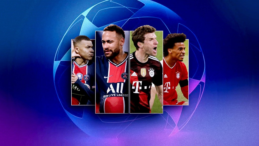 Mbappé, Neymar, Müller e Sané são algumas das atrações do PSG x Bayern — Foto: Infoesporte