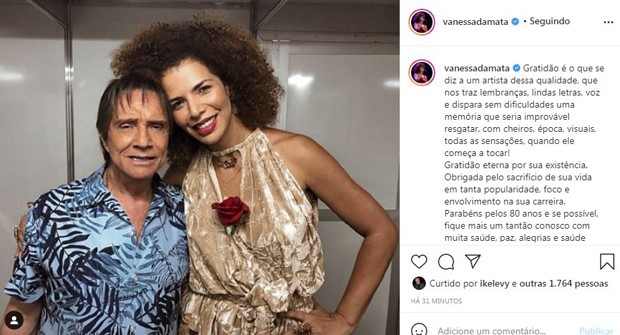 Vanessa da Mata homenageia Roberto Carlos (Foto: Reprodução / Instagram)