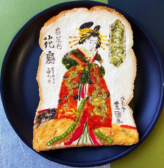Arte feita em torrada por Manami Sasaki (Foto: Reprodução/ Instagram )