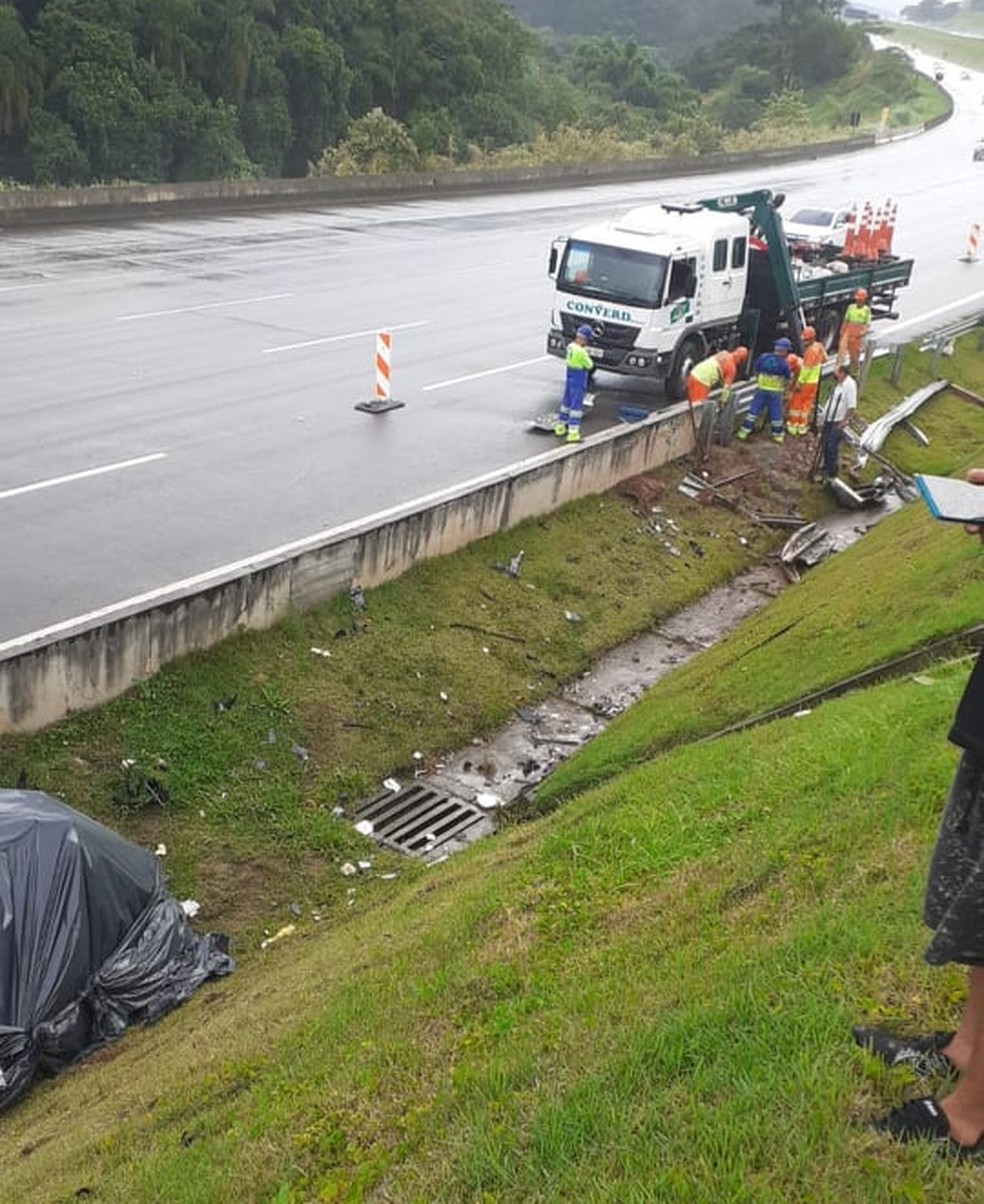 Local em que aconteceu o acidente na Rodovia Bandeirantes — Foto: Arquivo Pessoal
